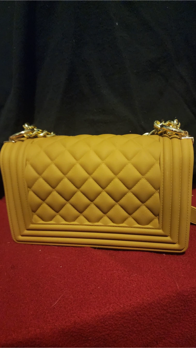 Quilted Mustard Yellow Shoulder Bag - photo 2