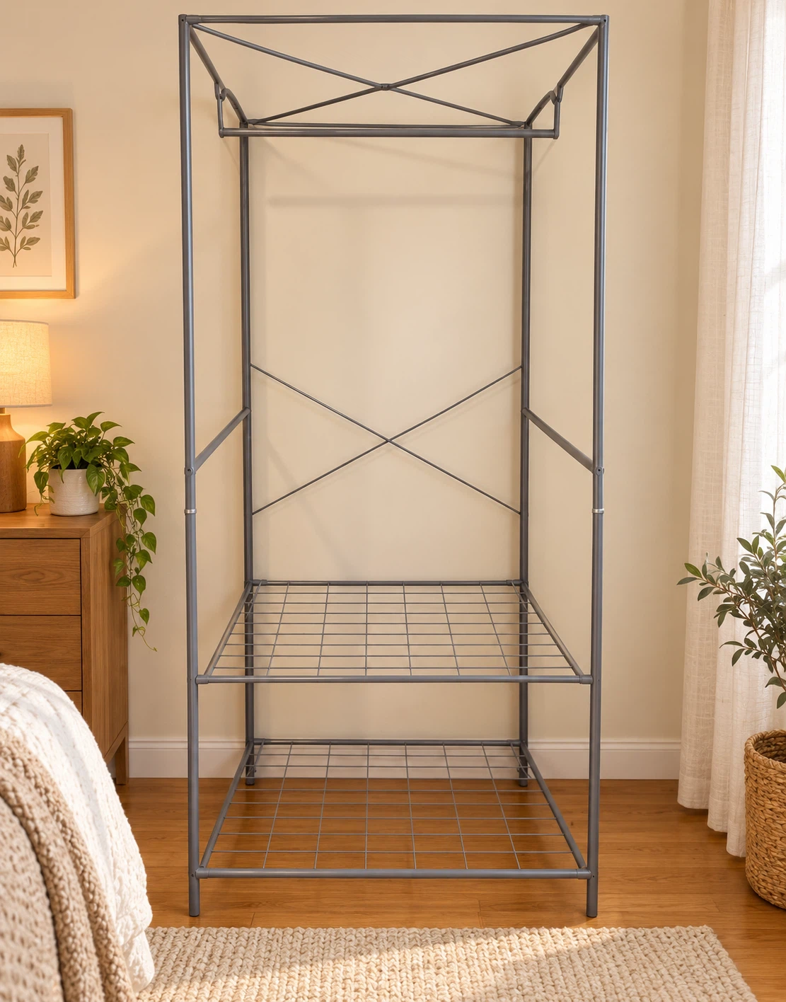 Disassembled Metal Clothing Rack