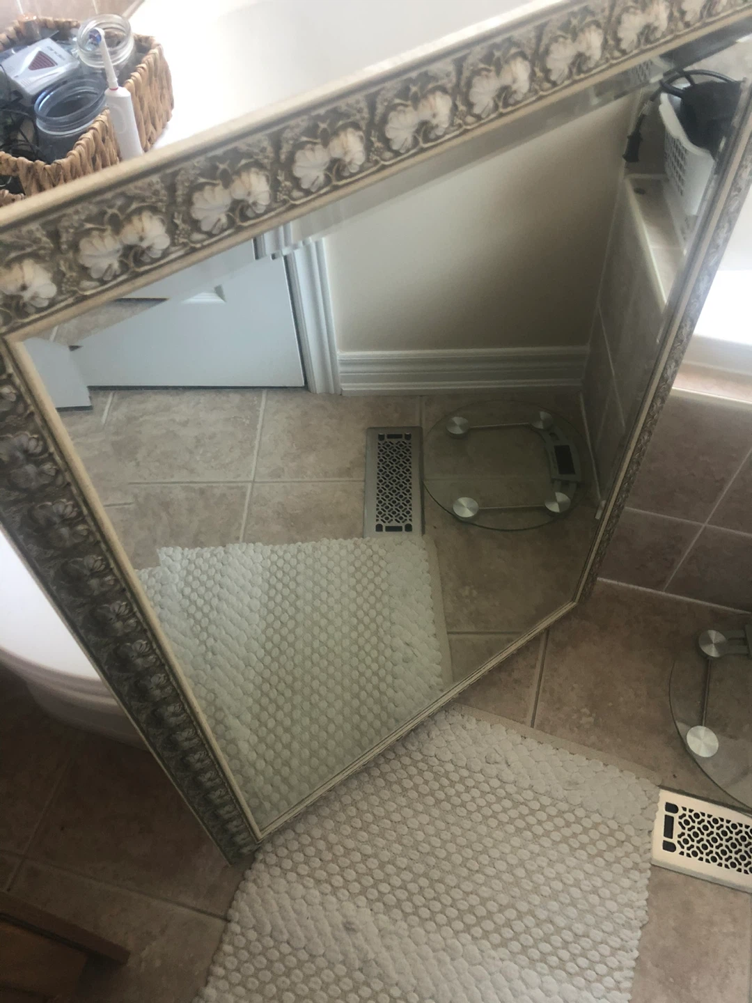 Large Wall Mirror with Ornate Decorative Frame