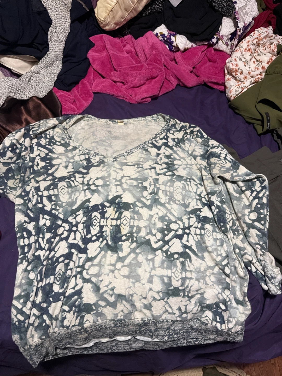 V-Neck Long Sleeve Top