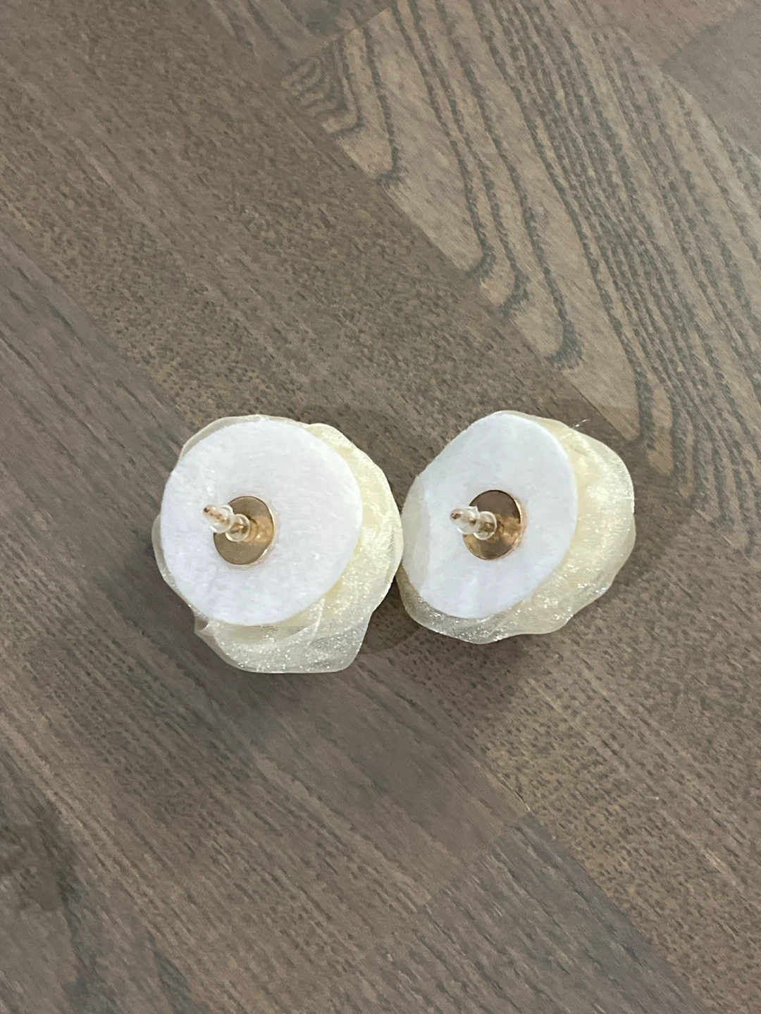 🏈Cream Rose Flower Stud Earrings - photo 2