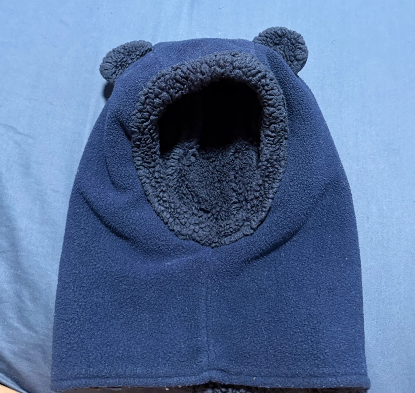 Navy blue kids' bear balaclava