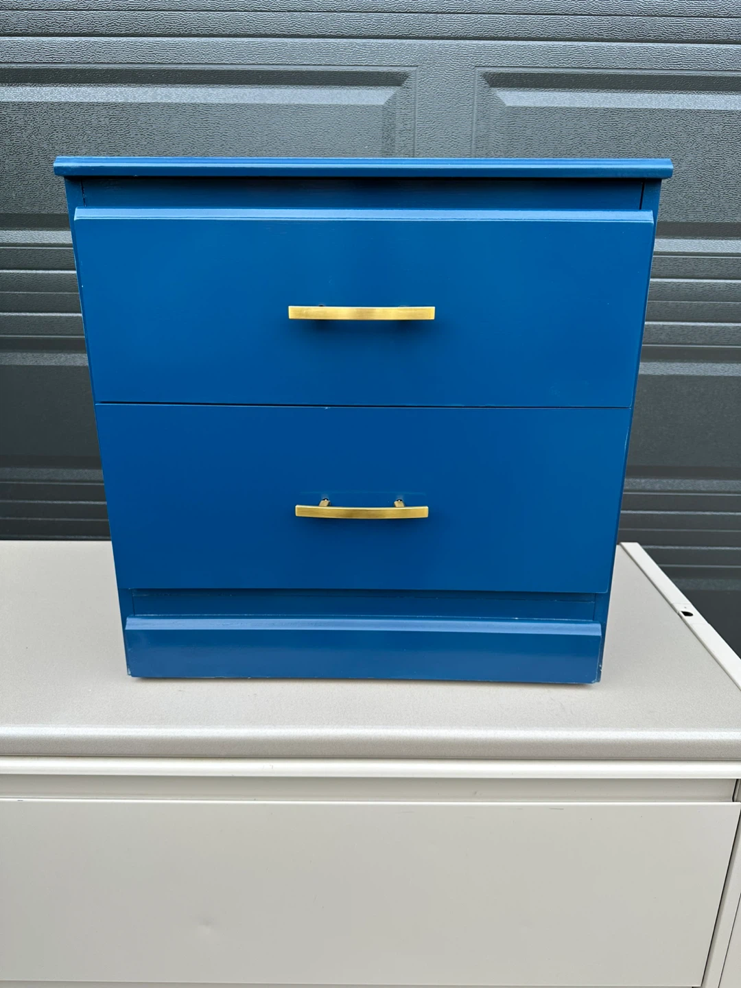 Blue Nightstand with Gold Handles - photo 2