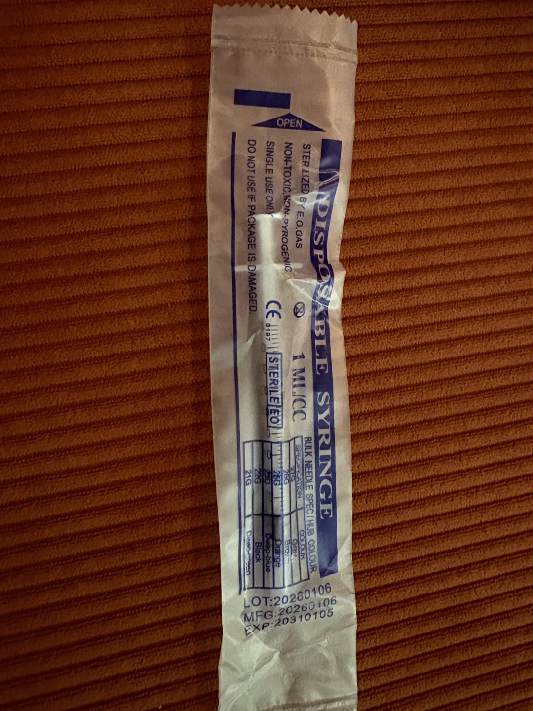 Disposable 1ml Oral Syringes for collecting collustrum