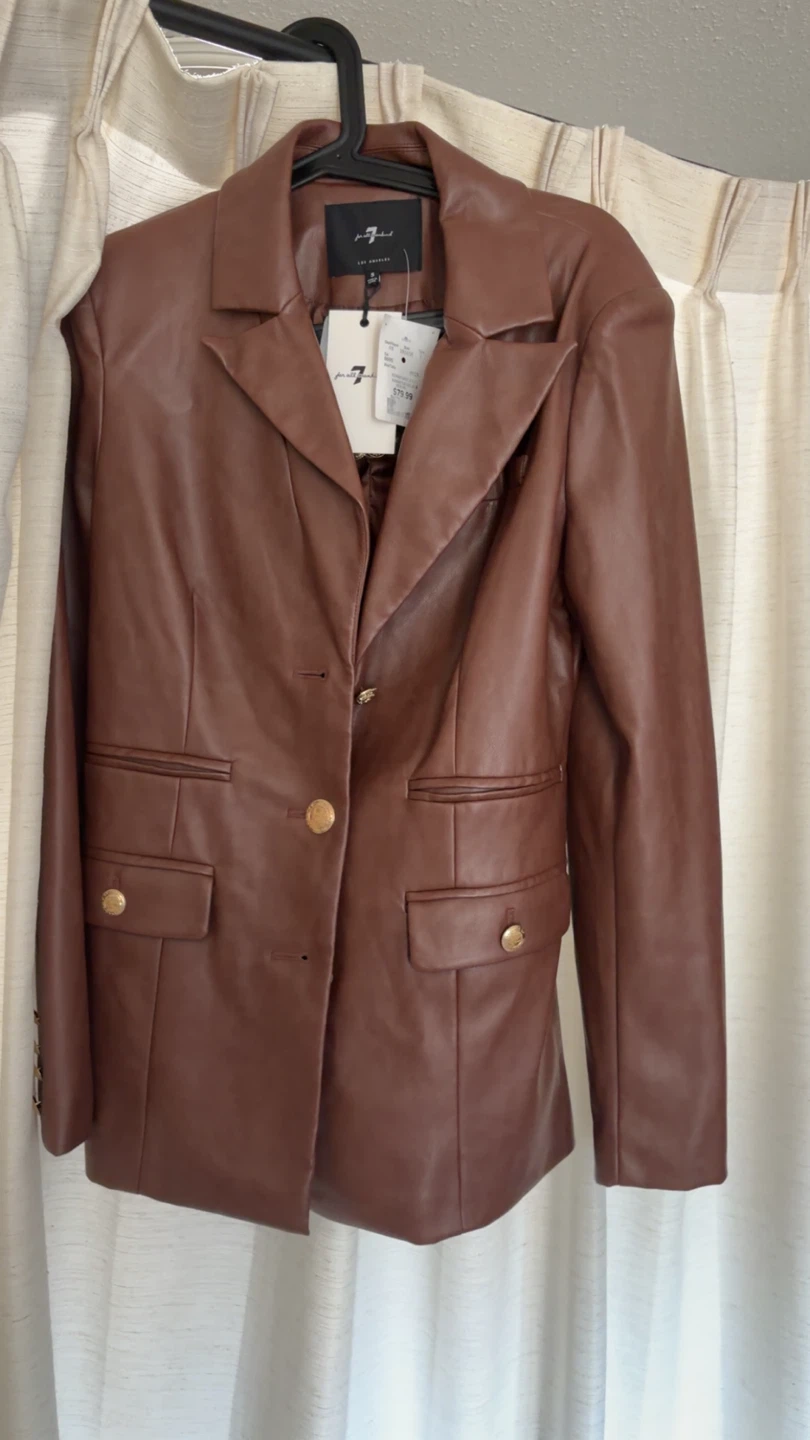 7 For All Mankind Faux Leather Blazer
