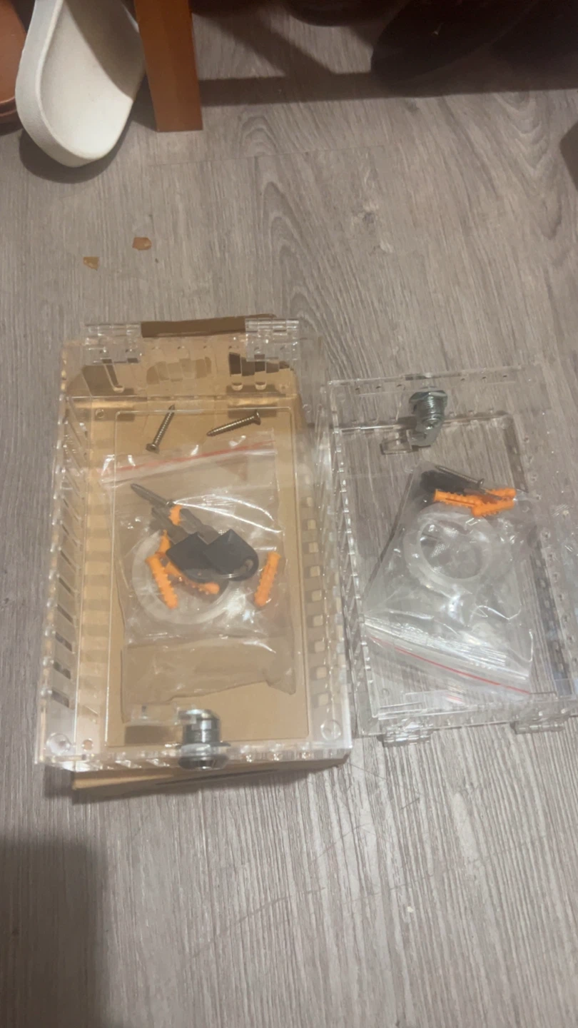 Set of Two Clear Acrylic Locking Boxes
