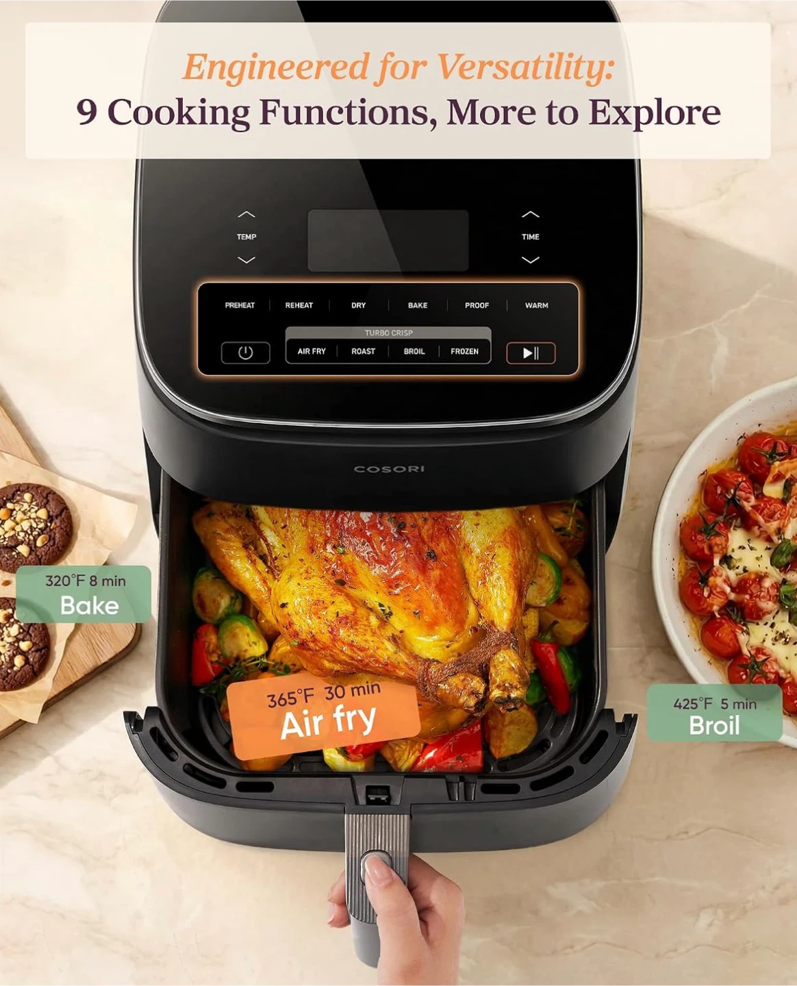 Cosori TurboBlaze Air Fryer, 9-in-1 - photo 3