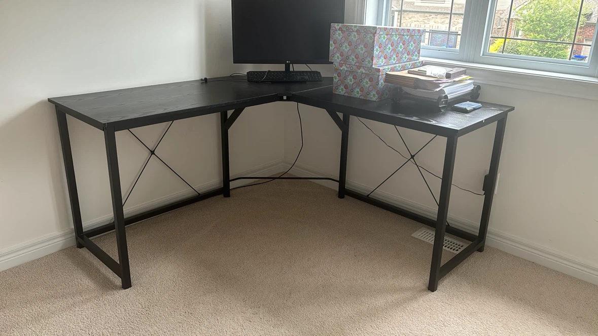 Black L-Shaped Corner Desk
