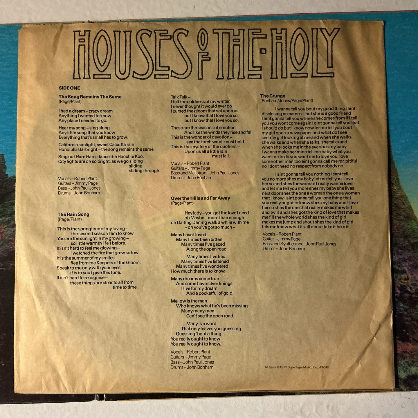 Led Zeppelin Houses of the Holy Vinyl Record - photo 3