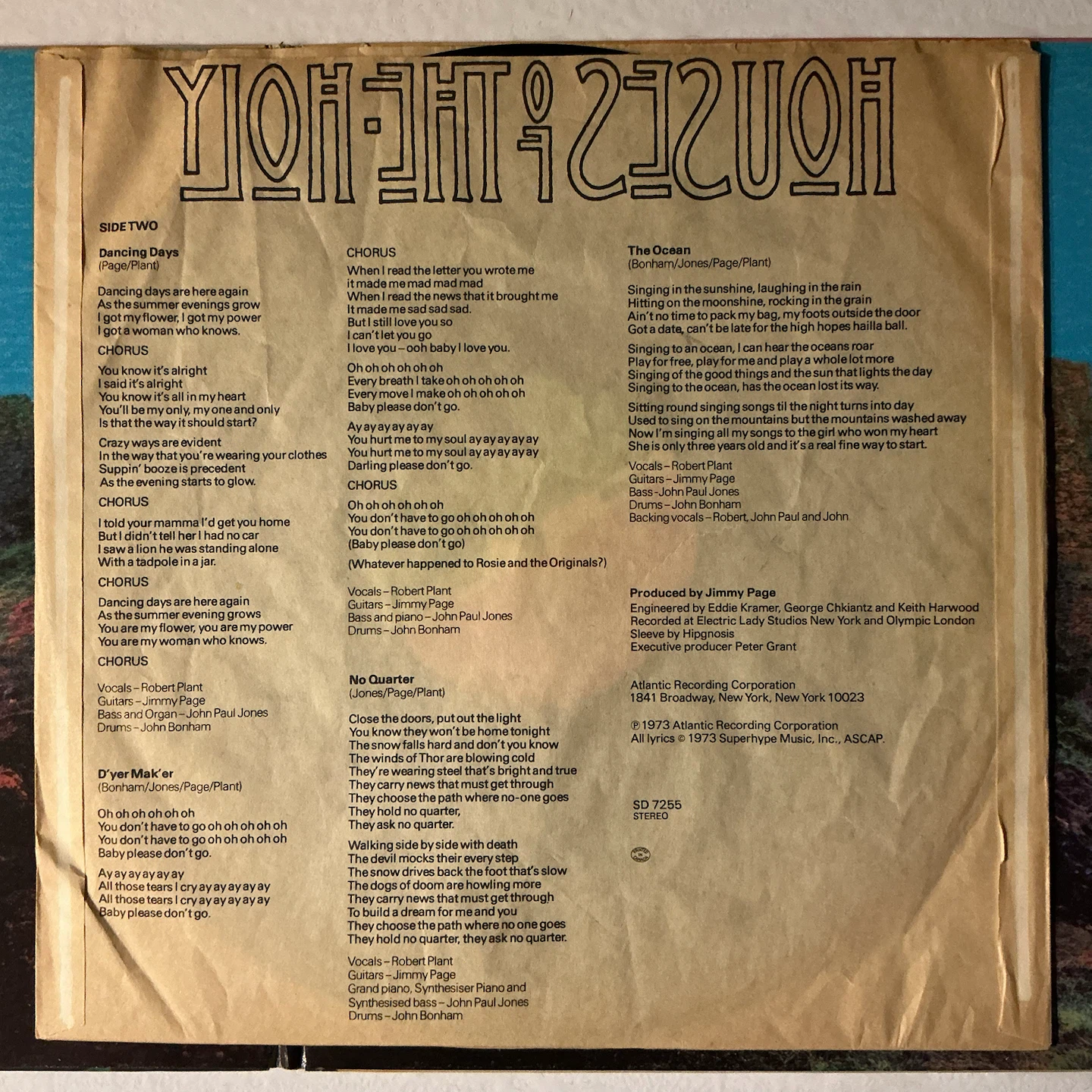 Led Zeppelin Houses of the Holy Vinyl Record - photo 4