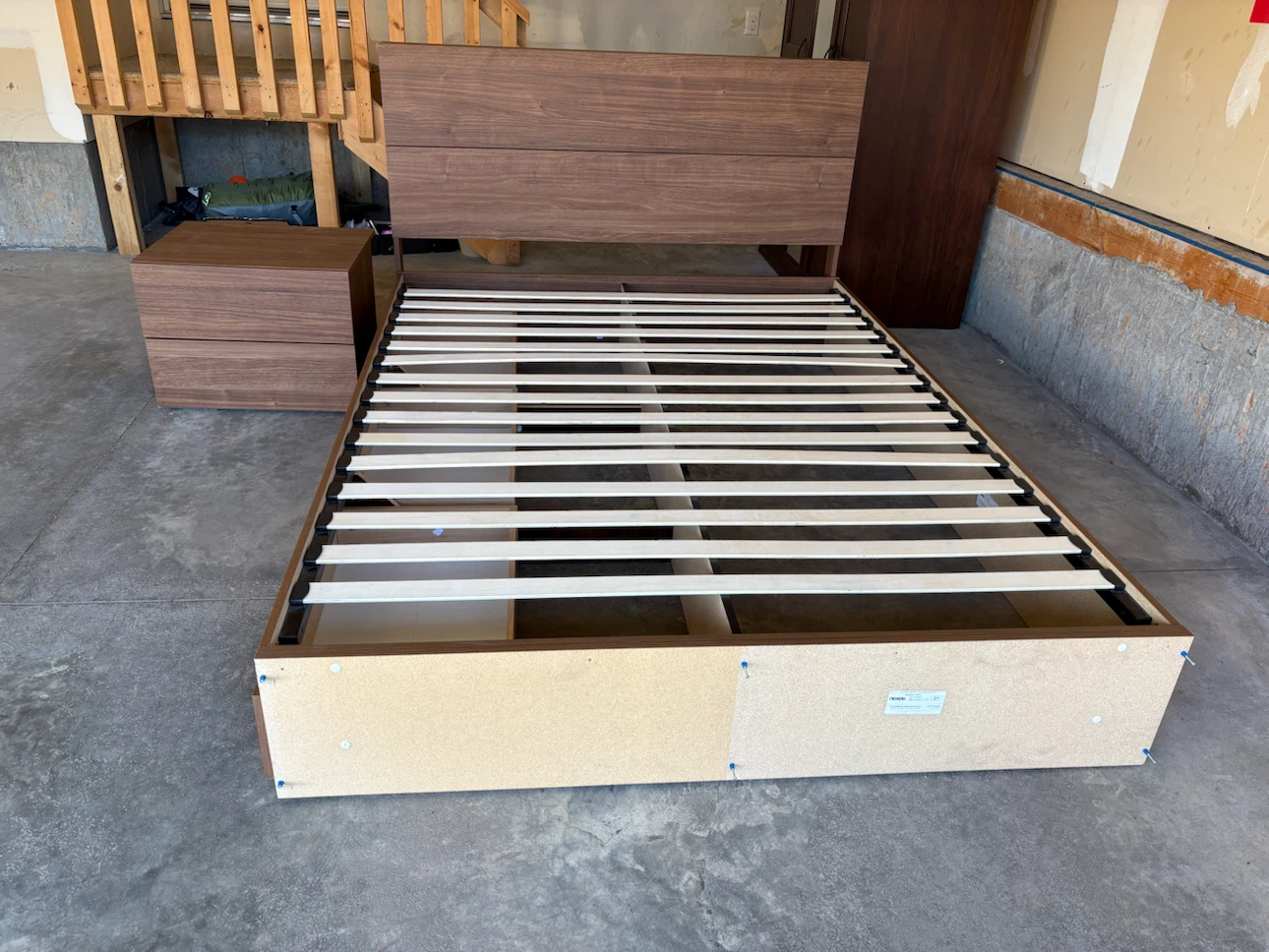 Used IKEA queen bed frame and night stand in excellent condition - photo 4