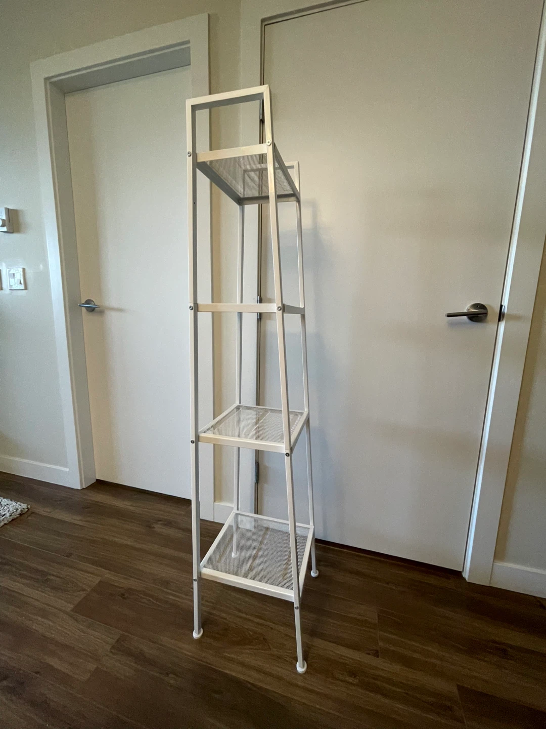 White Metal 4-Tier Slim Storage Shelf - Pickup only - photo 3
