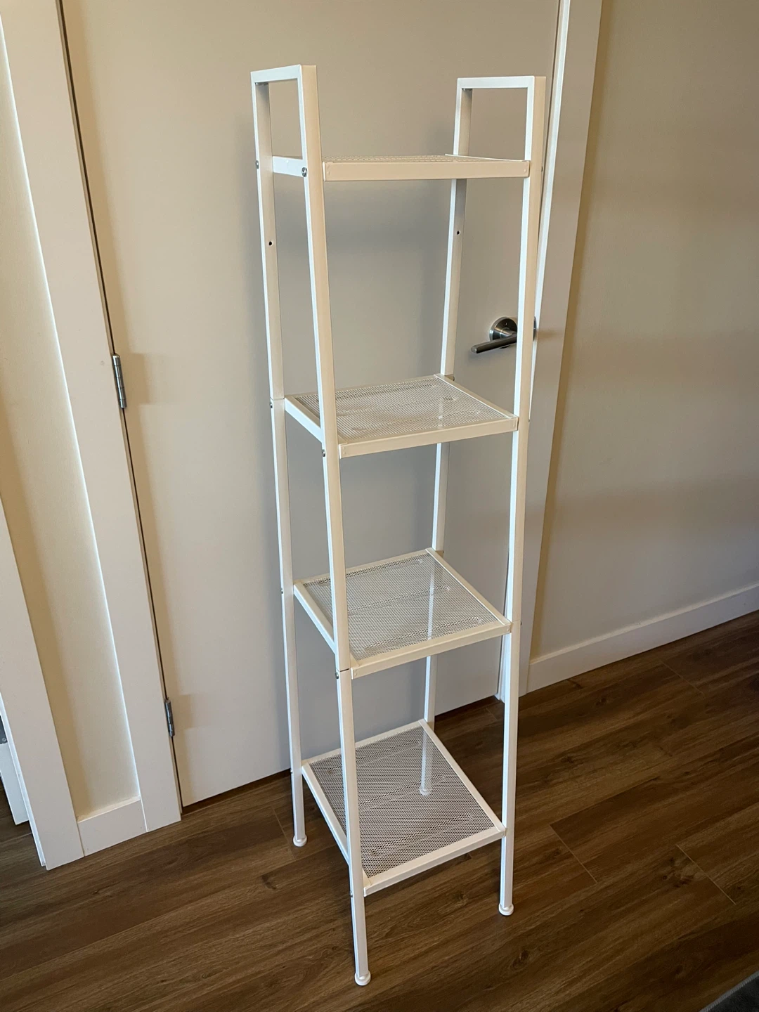 White Metal 4-Tier Slim Storage Shelf - Pickup only - photo 2