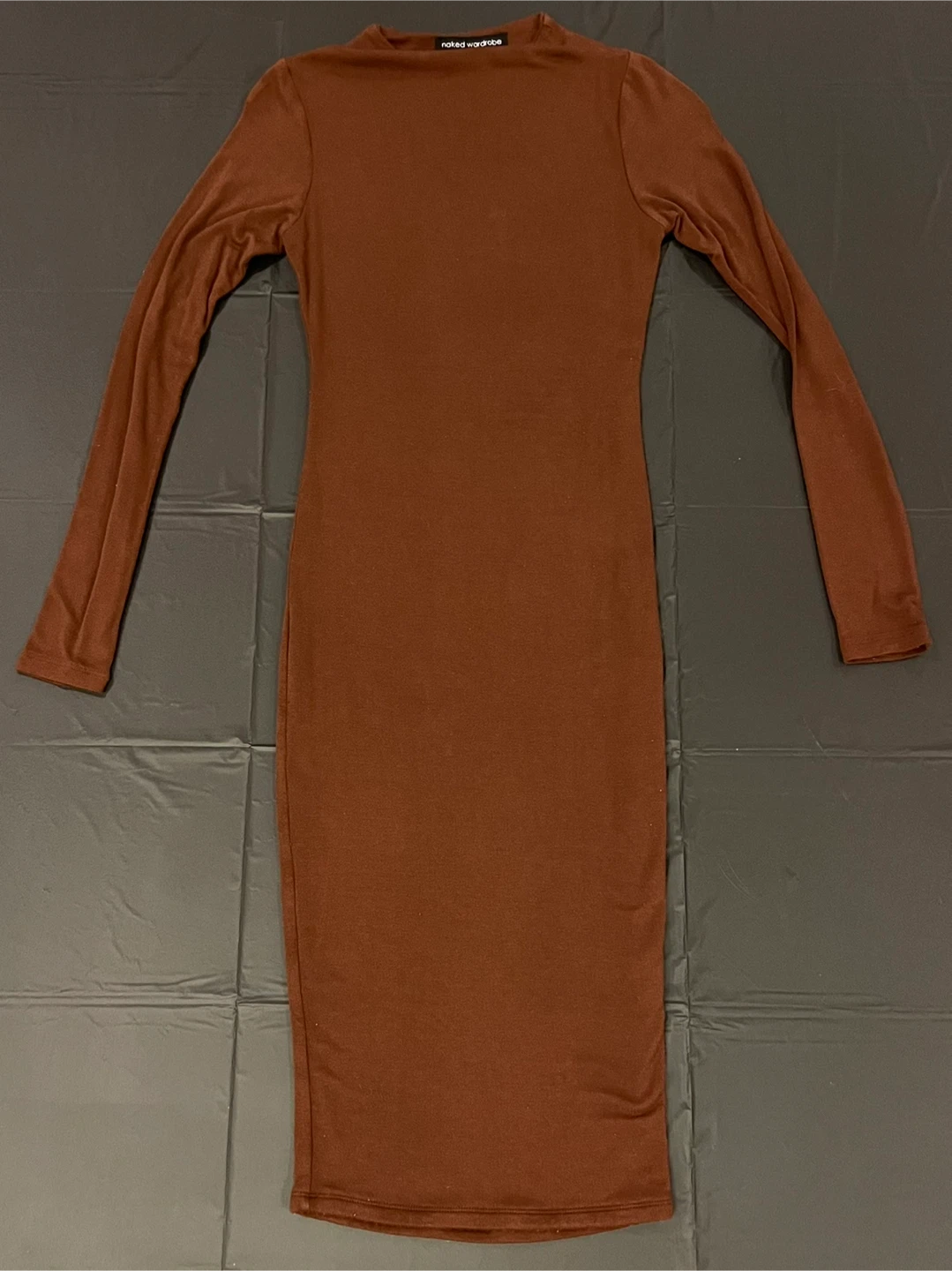 Naked Wardrobe Brown Long Sleeve Dress - photo 3