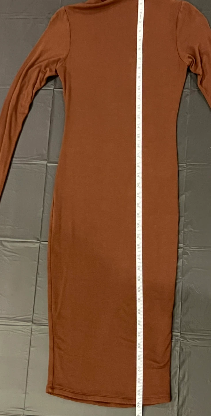 Naked Wardrobe Brown Long Sleeve Dress - photo 4