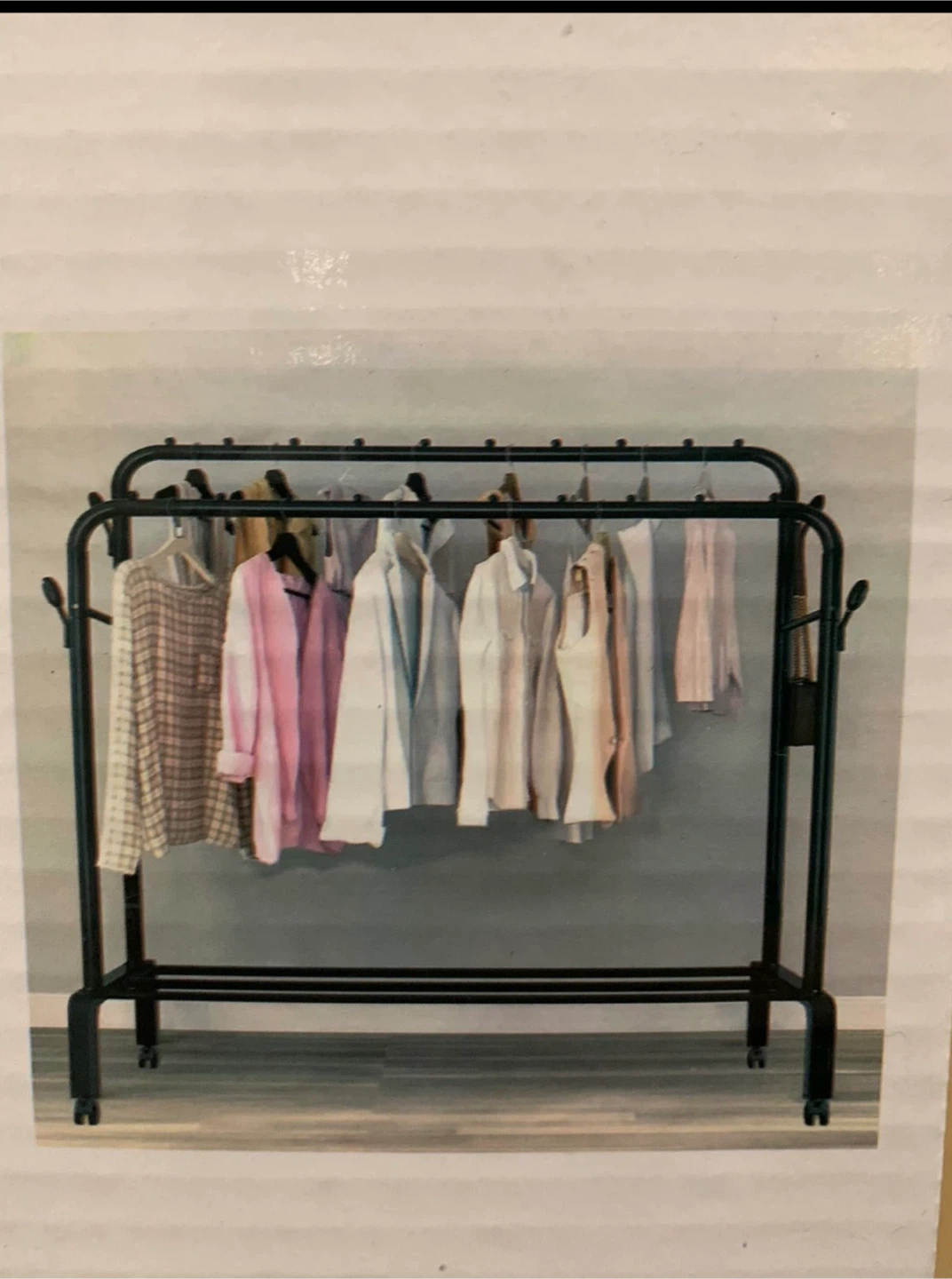 White Metal Standing Clothes Rack 🏈