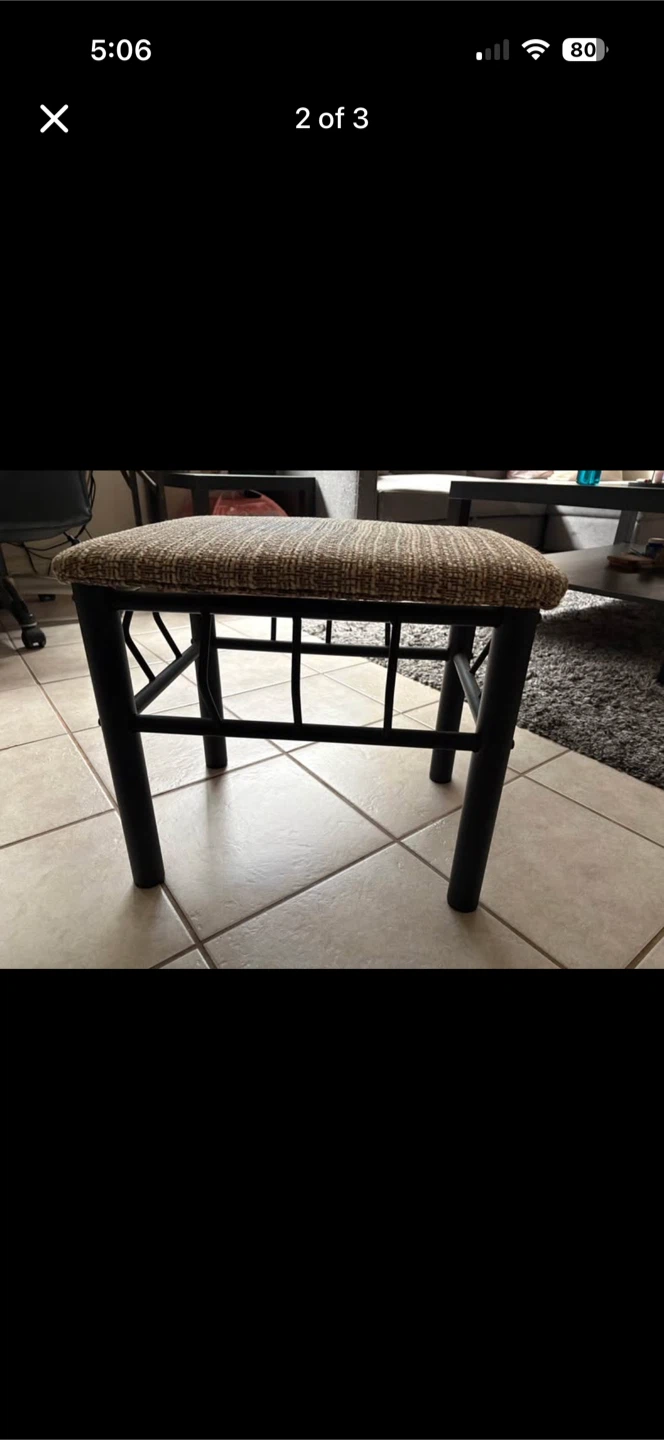Small fabric vanity stool - photo 2