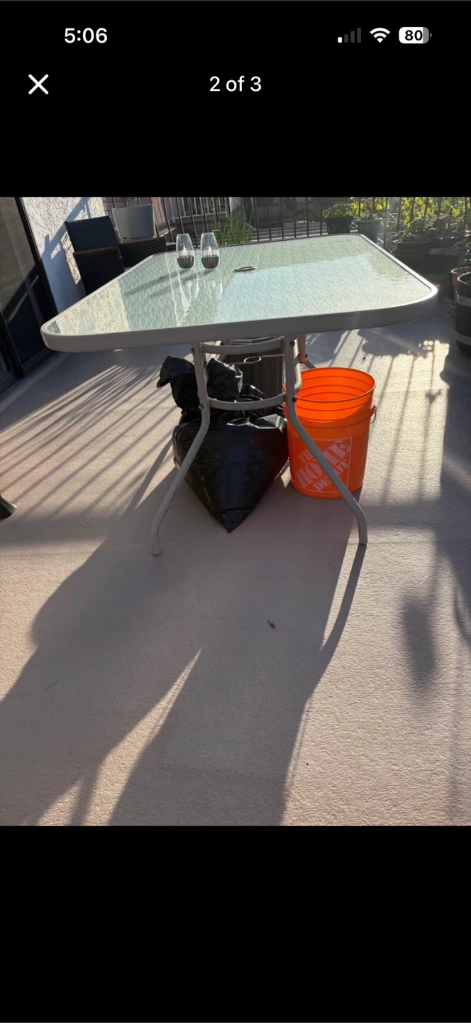Outdoor Glass Top Patio Table - photo 2