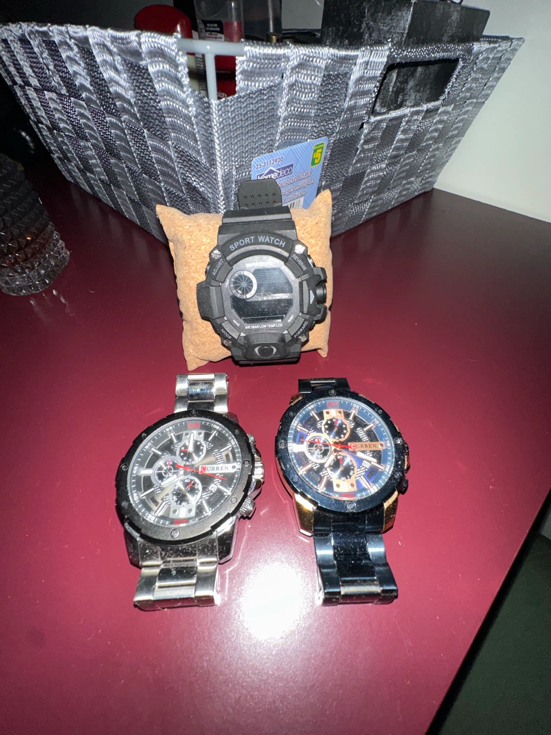 Three Men's Watches (Curren and Sport Watch)
