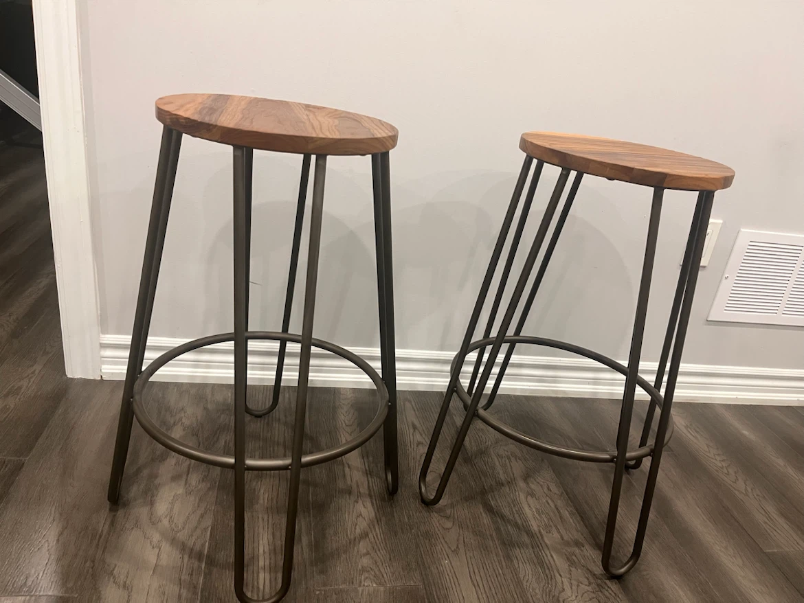 Set of 2 Industrial Style Bar Stools