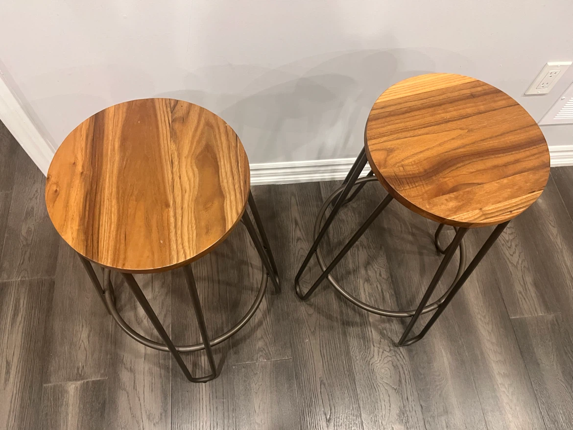 Set of 2 Industrial Style Bar Stools - photo 2