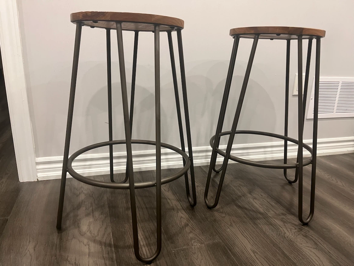 Set of 2 Industrial Style Bar Stools - photo 3