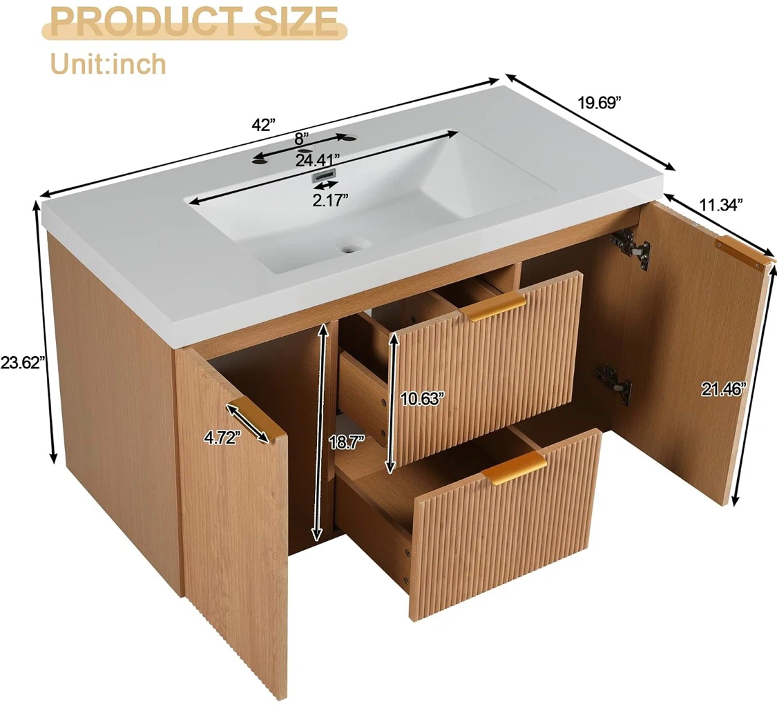42-inch  Vanity White Sink - photo 3