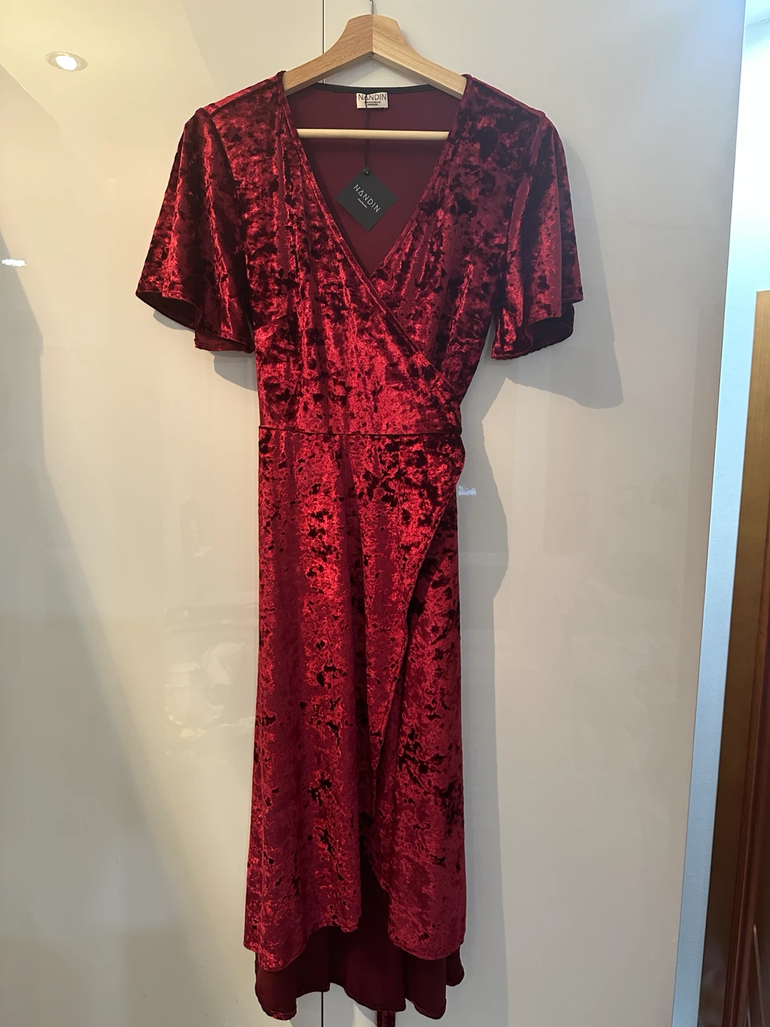 Red Velvet Wrap Dress - photo 2