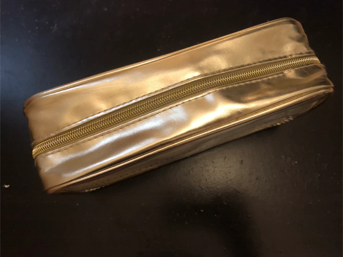 Gold Metallic Cosmetic Bag🏈