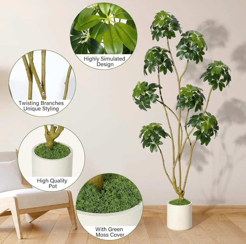 New 6ft Artificial Umbrella Schefflera Tree - photo 2