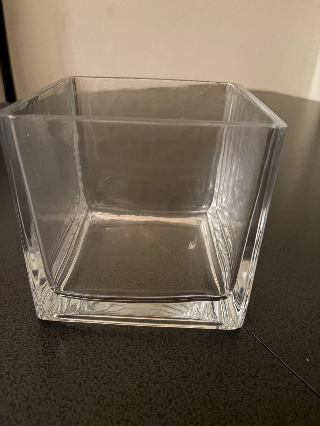 Clear glass cube vase 🏈 - photo 2