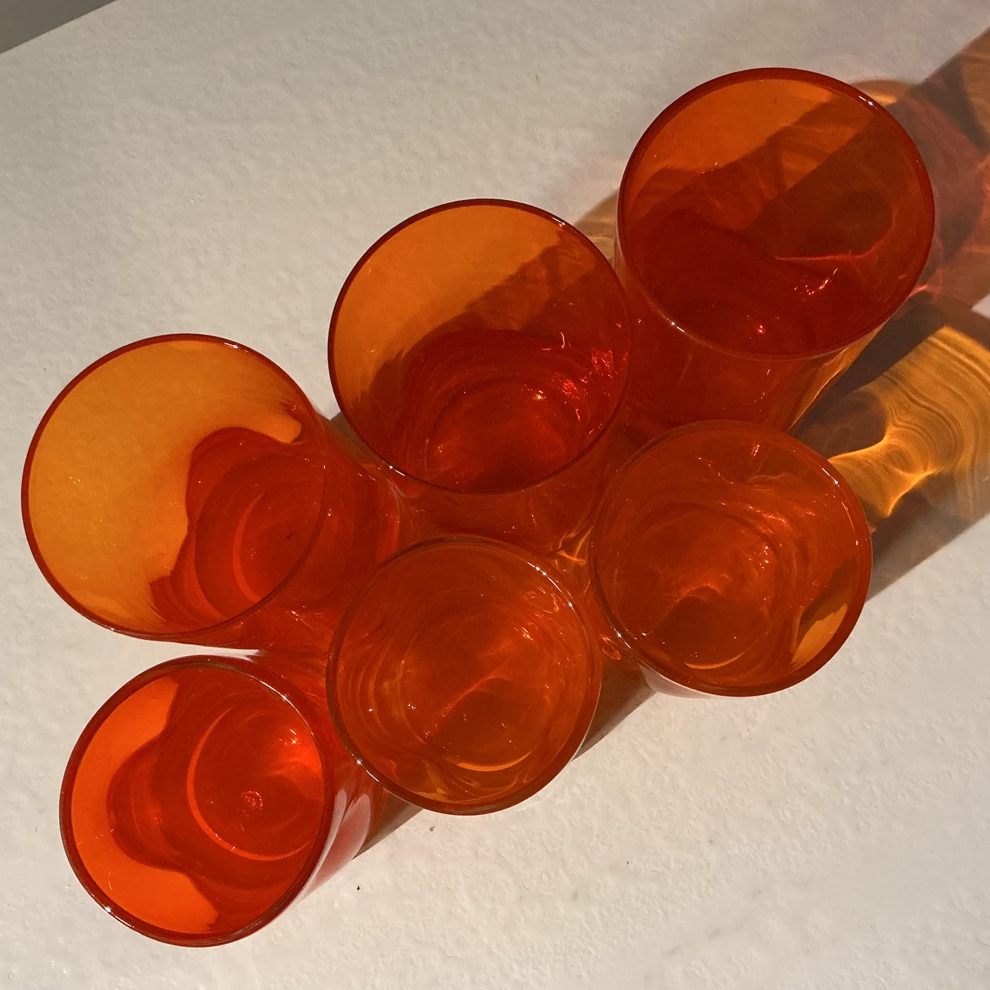 Set of 6 Orange Glass Tumblers - photo 2