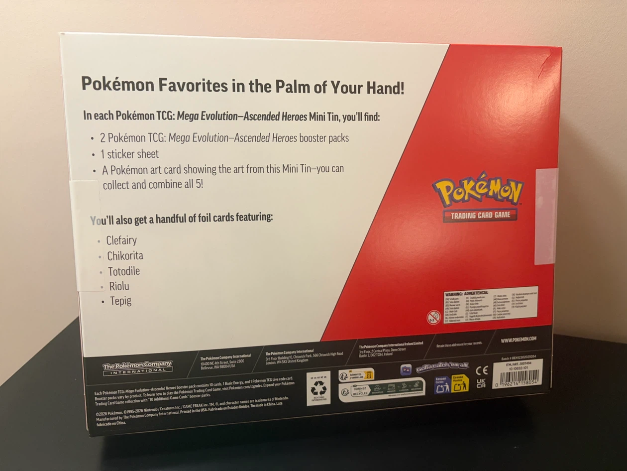 (NEW) Pokémon TCG: Mega Evolution-Ascended Heroes 5-Pk Mini Tin - photo 2