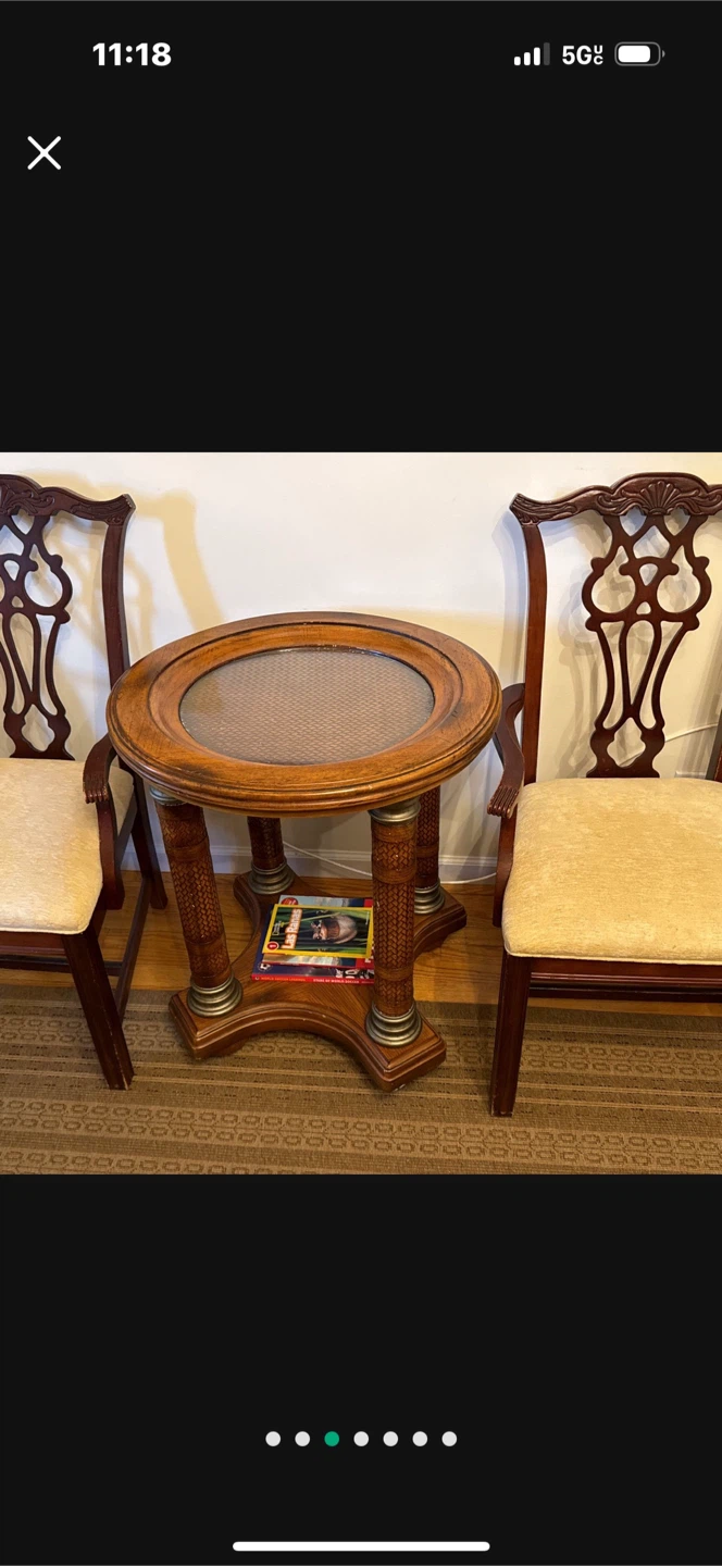 Round Wood Accent Table