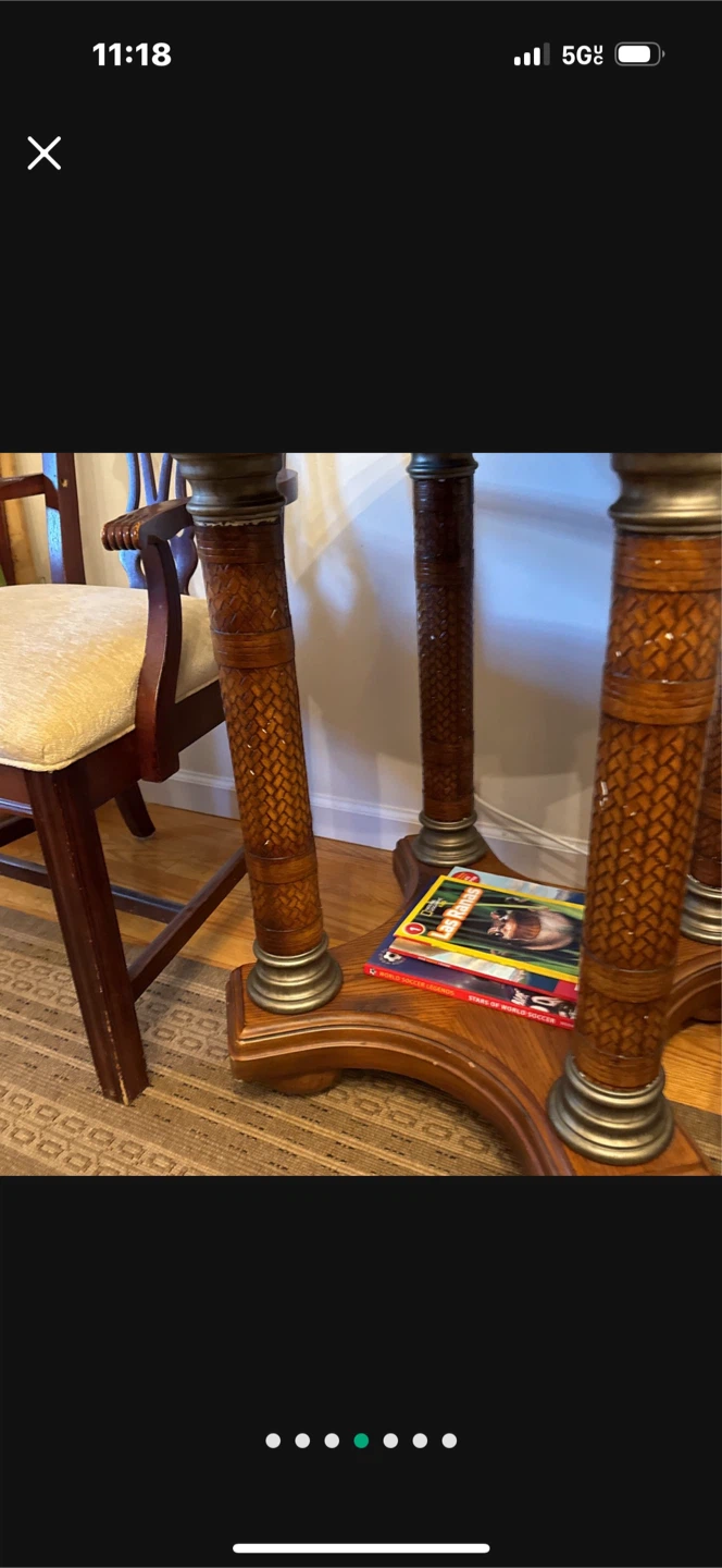 Round Wood Accent Table - photo 2