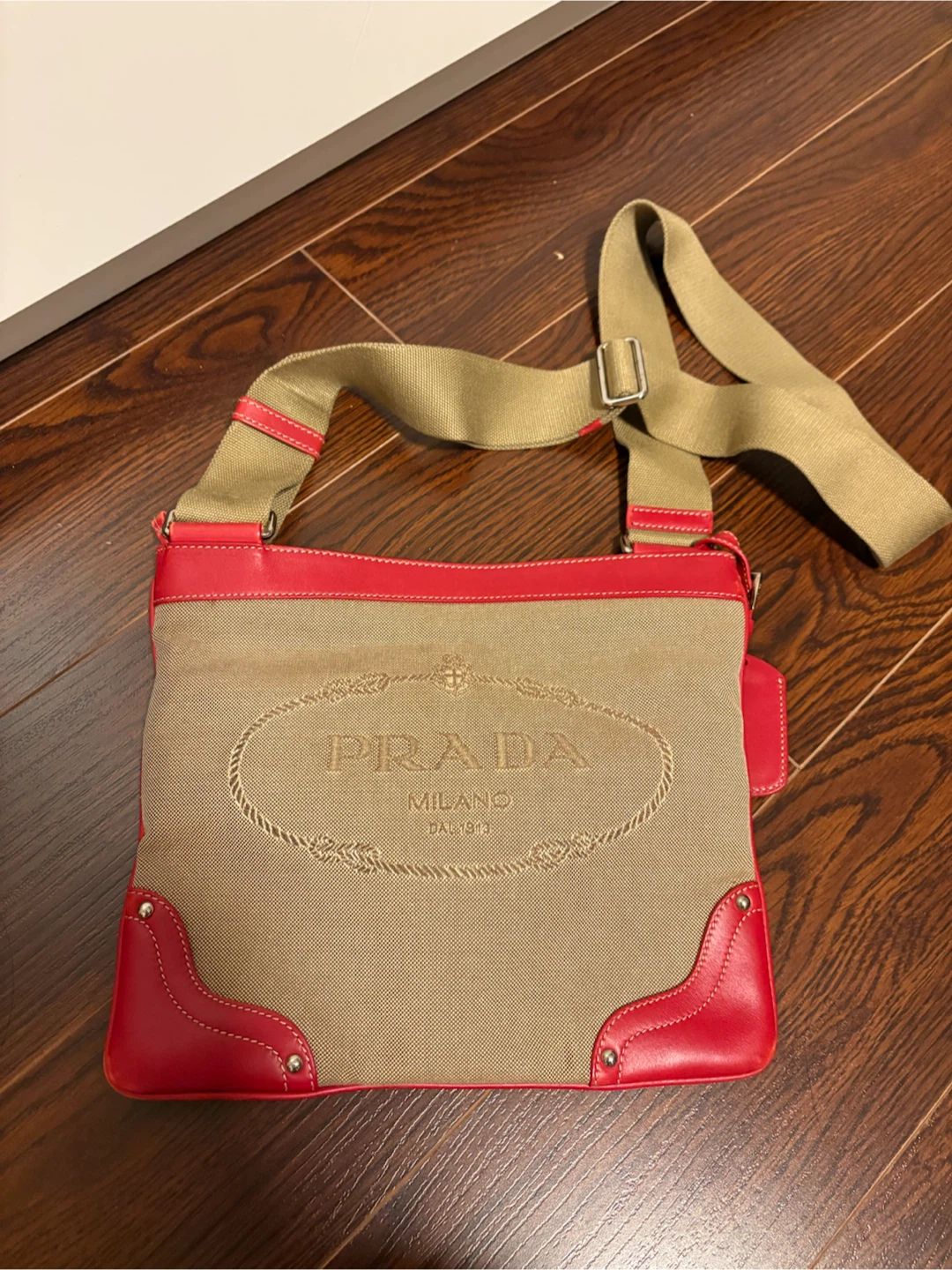 Prada Canvas and Leather Crossbody Bag