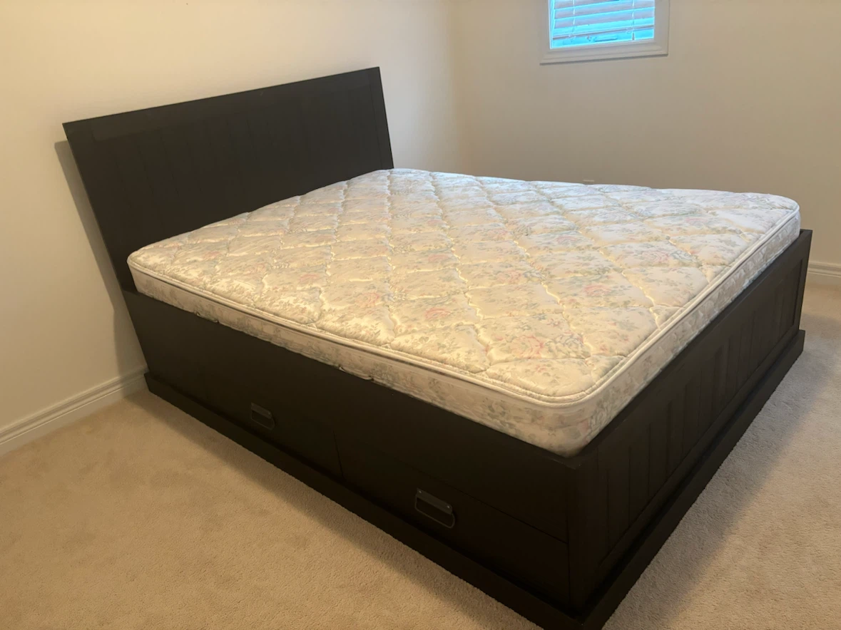 Dark Brown Storage Bed Frame with Mattress - photo 2