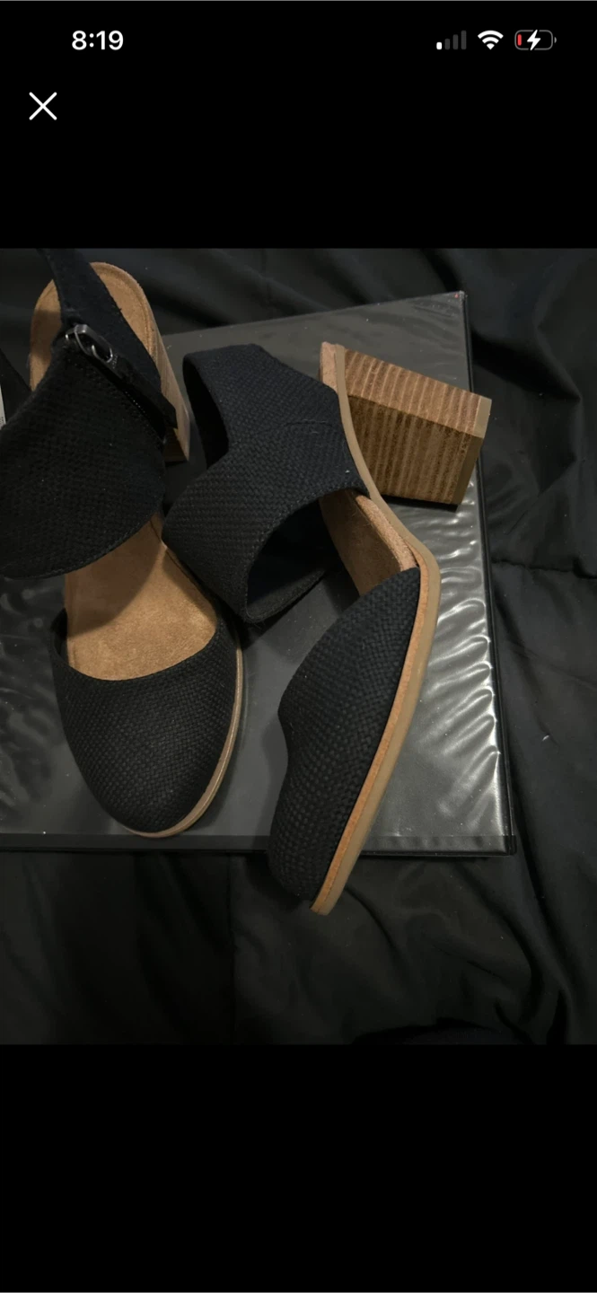 TOMS black wedges 🏈 - photo 2