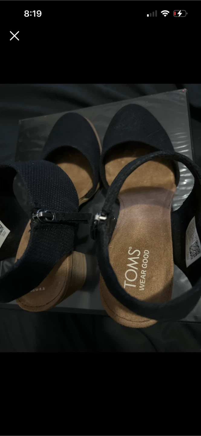 TOMS black wedges 🏈 - photo 3