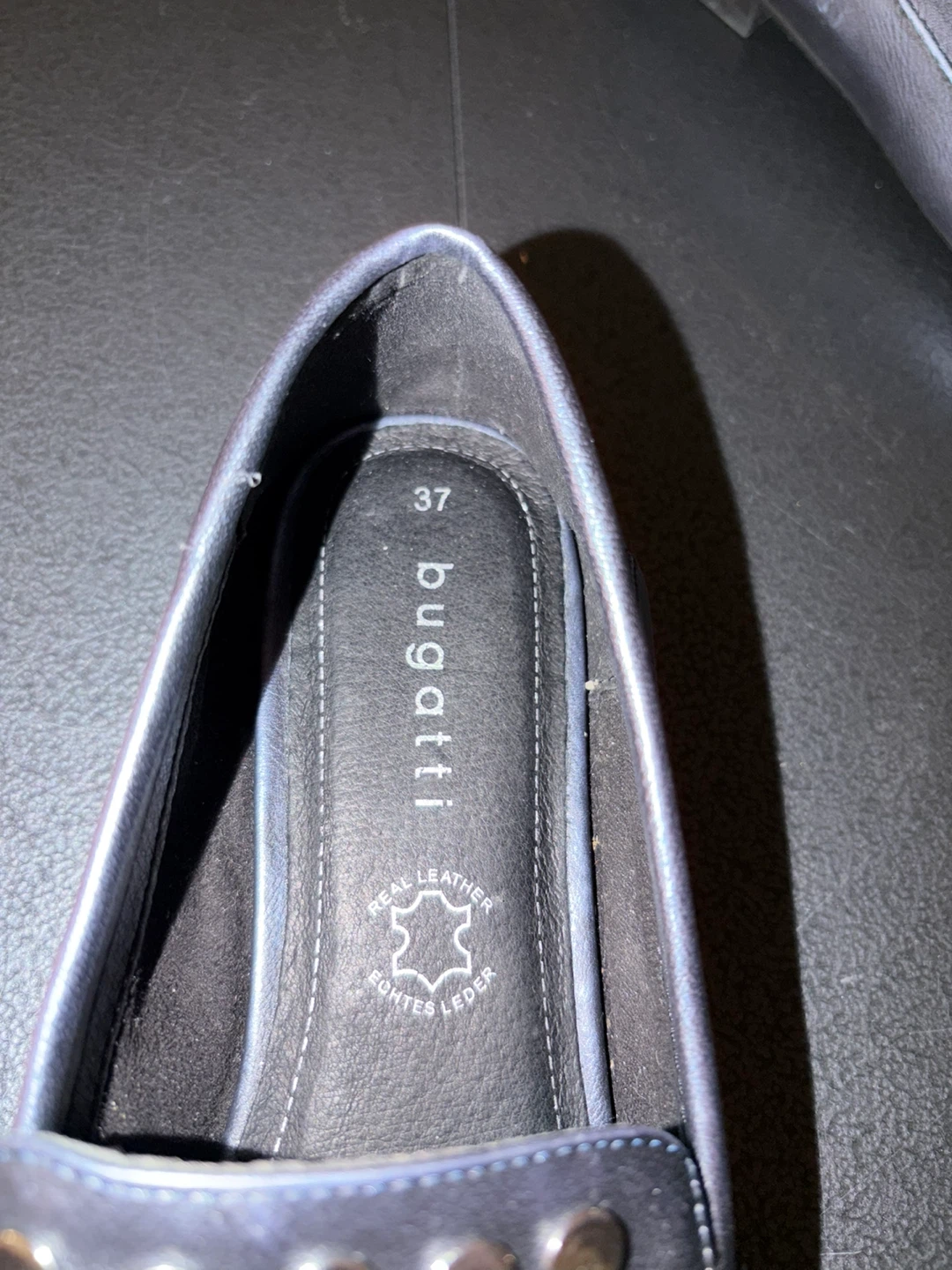 Bugatti Metallic Leather Loafers Size 37 🏈 - photo 2