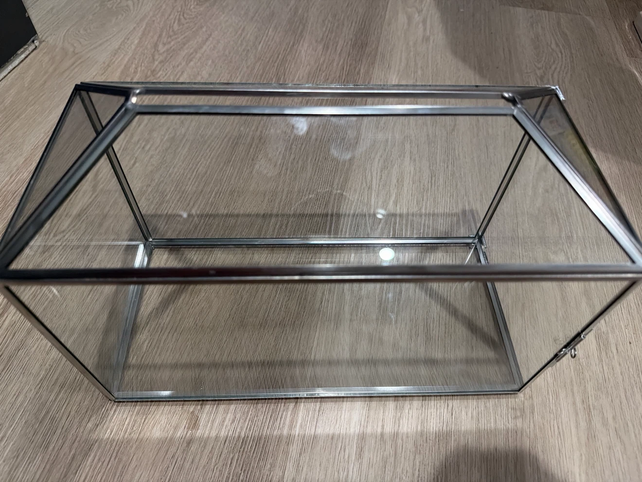 Glass Display Case with Metal Frame