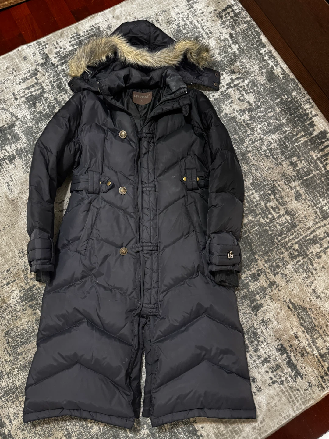 L.P.ZONE Long Black Puffer Jacket