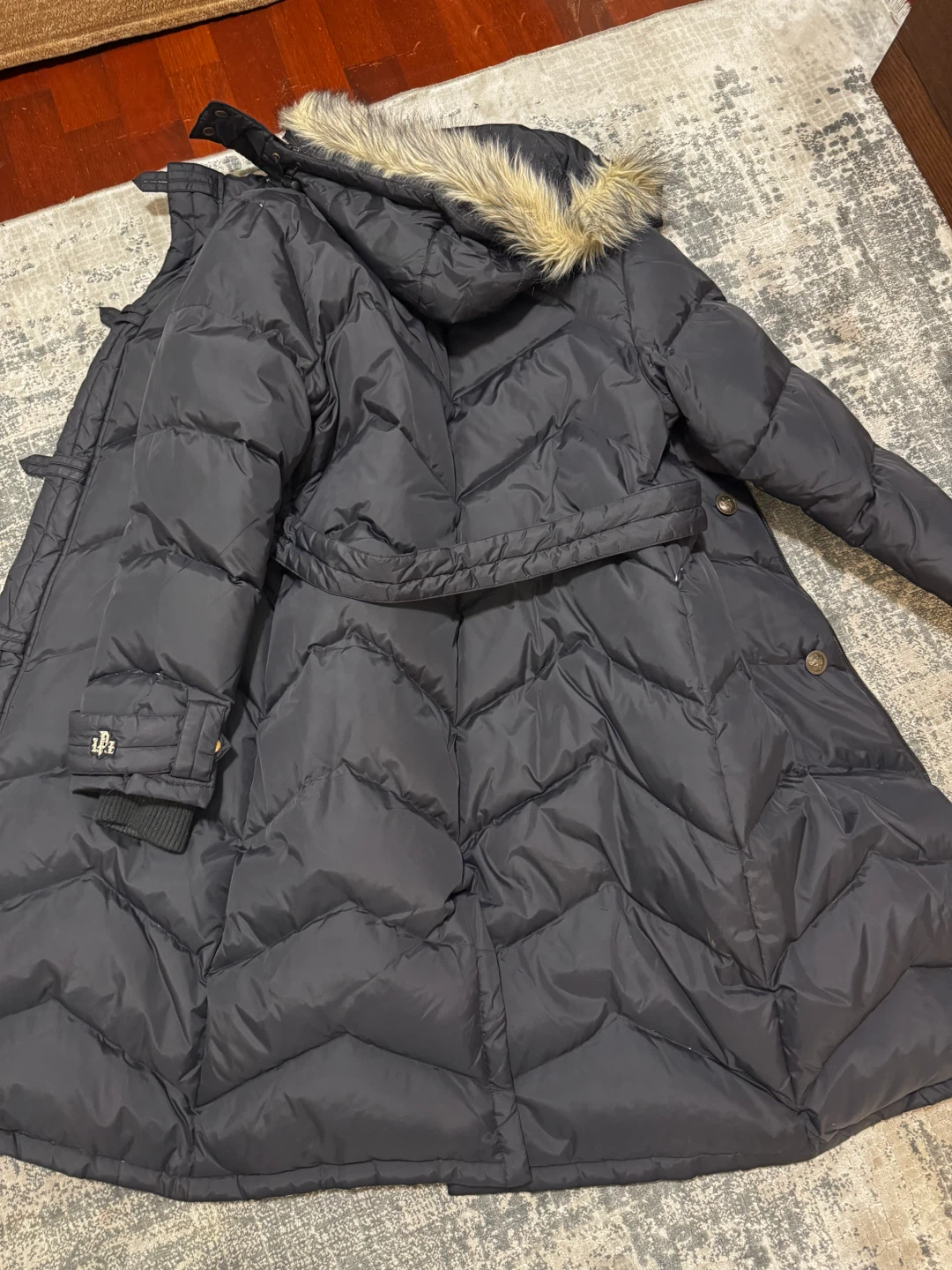 L.P.ZONE Long Black Puffer Jacket - photo 2
