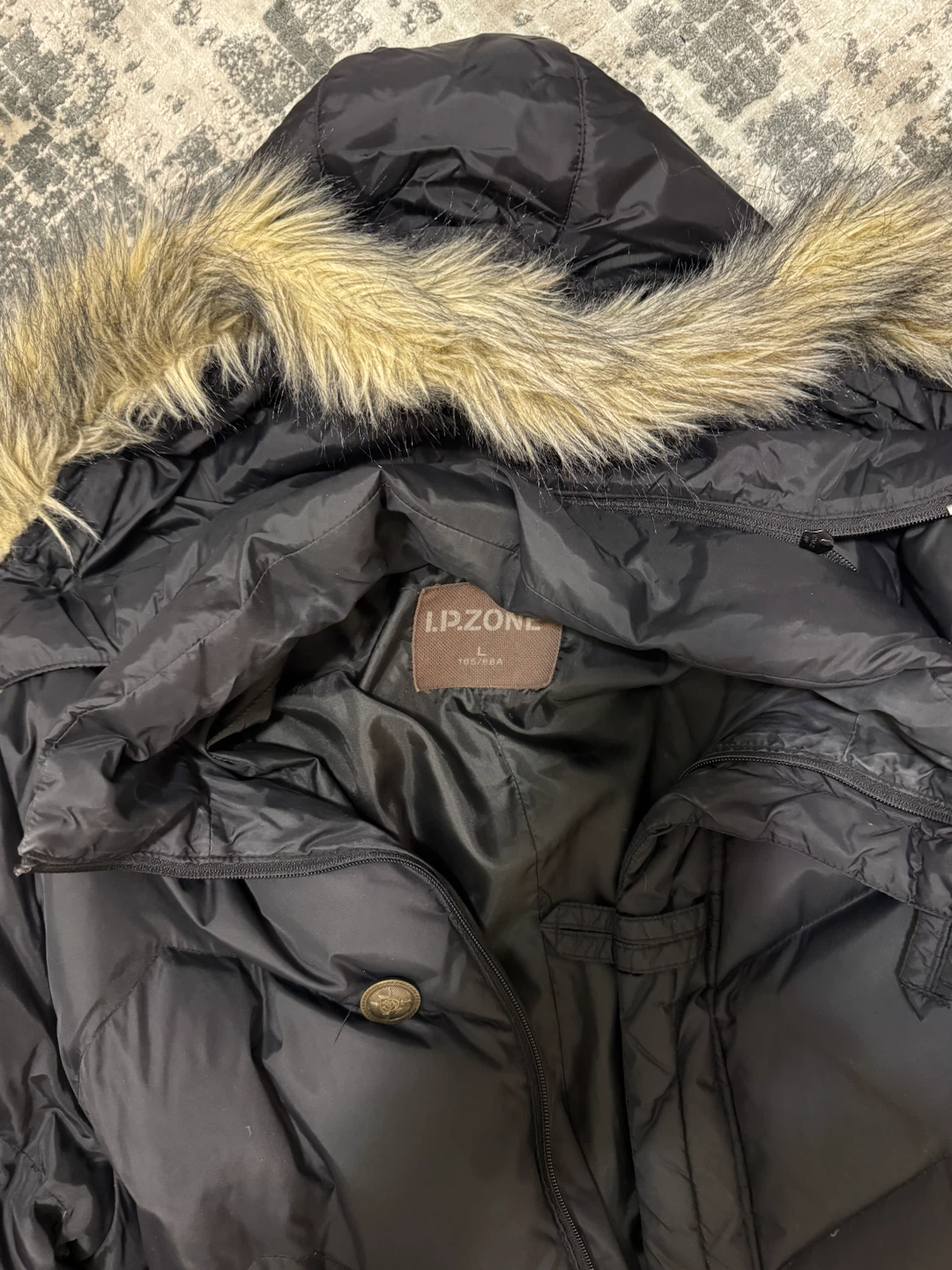 L.P.ZONE Long Black Puffer Jacket - photo 4