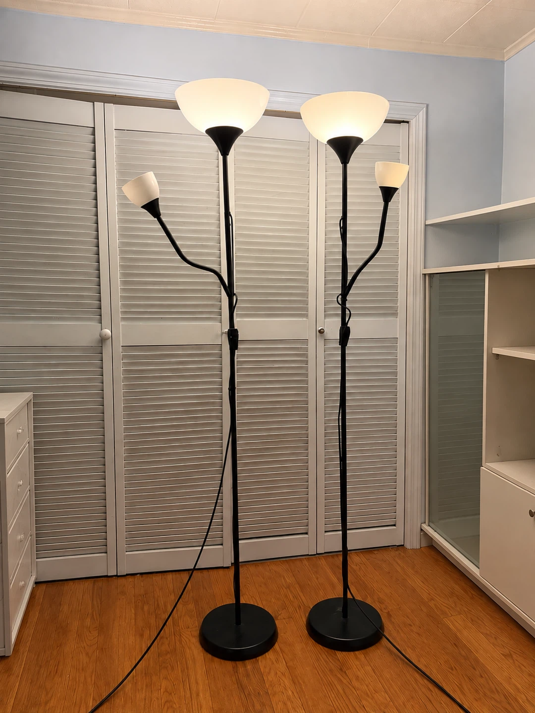 Set of 2 Black Multi-Head Floor Lamps