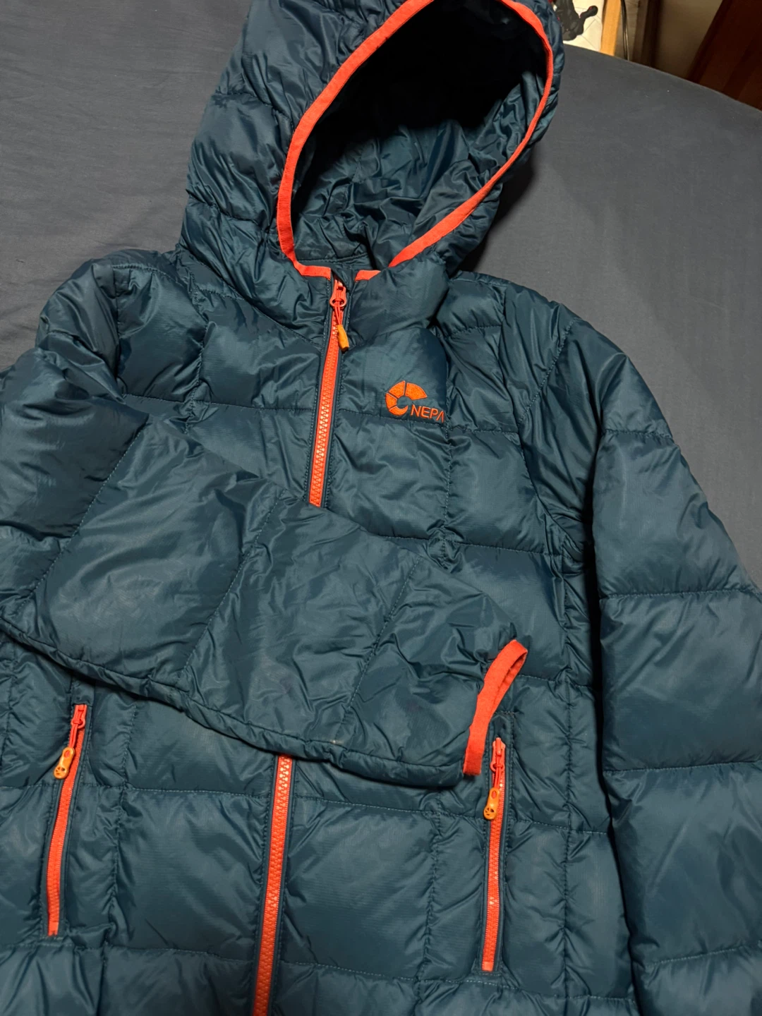 NEPA Blue and Orange Down Puffer Jacket - photo 2
