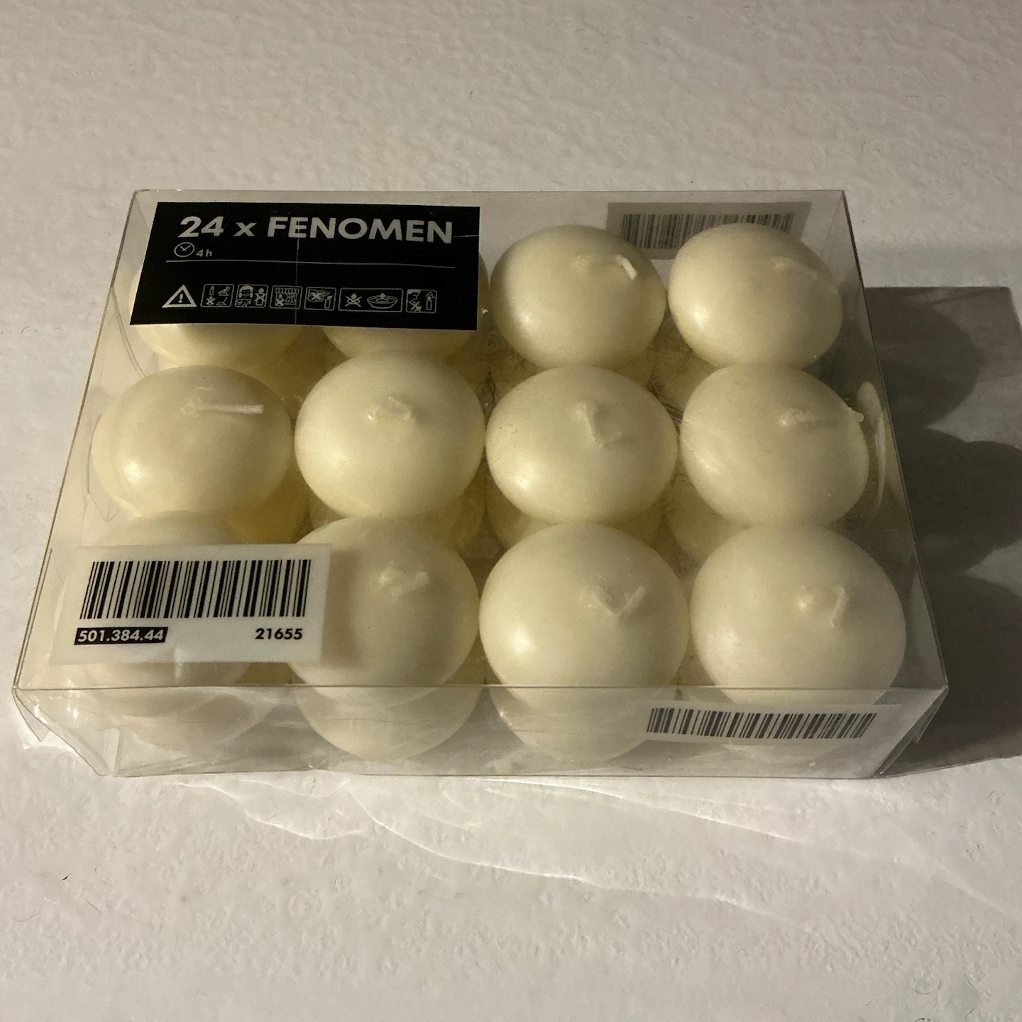 IKEA FENOMEN Unscented Block Candles - 24 Pack
