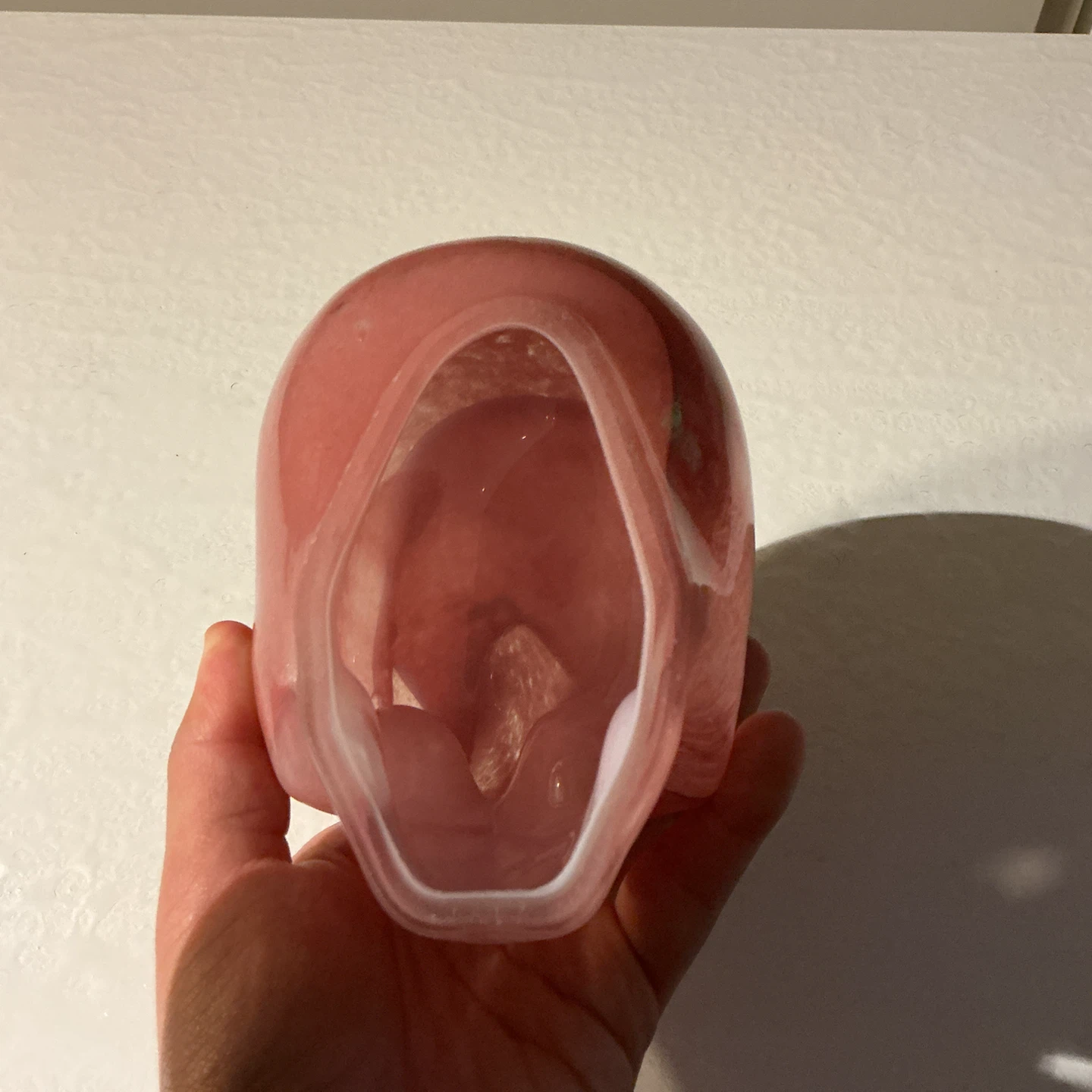 Pink Swirl Glass Skull Decor - photo 3