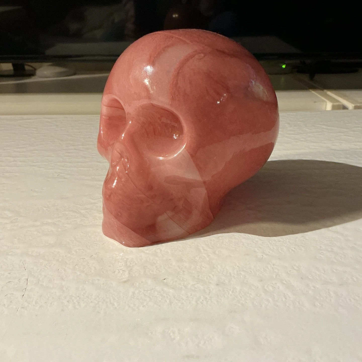 Pink Swirl Glass Skull Decor - photo 4
