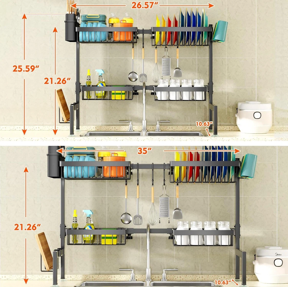 Adjustable Over-the-Sink Dish Drying Rack - photo 3